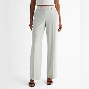 Women’s NEW Express Editor Mid Rise Relaxed Trouser Pant Color:ICED AQUA 8 Short